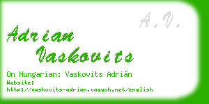 adrian vaskovits business card